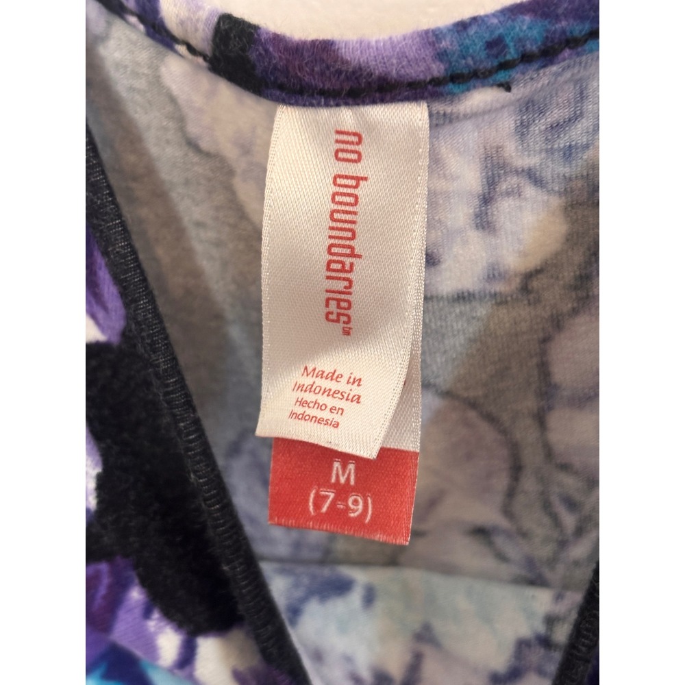 No Boundaries Womens Blue Floral Bodycon Mini Dress Sleeveless Scoop Neck M 7-9 - Picture 4 of 8